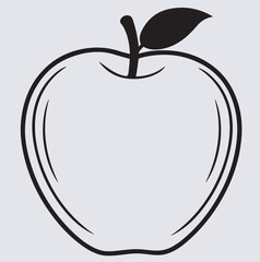 apple line art icon silhouette vector art illustration, vector illustration of an apple