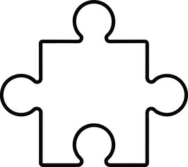 Obraz premium puzzle piece icon line art vector illustration on transparent background