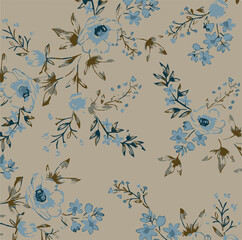 botanical floral, vector, seamless pattern , herbs and leaves ,big set, background with flowers