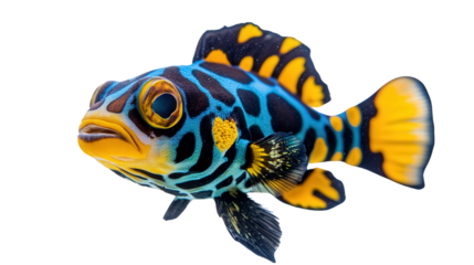 Harlequin sweetlips juvenile, Transparent background, PNG file