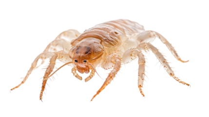 Head louse macro image Transparent background, PNG file