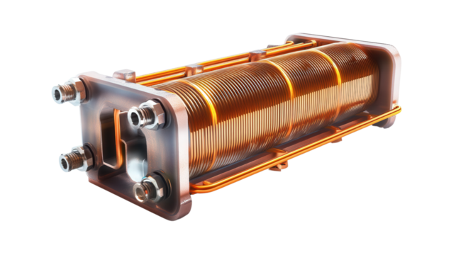Heat pipe cooling component, Transparent background, PNG file