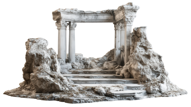 Hellenistic altar ruins Transparent background, PNG file