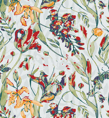 botanical floral, vector, seamless pattern , herbs and leaves ,big set, background with flowers