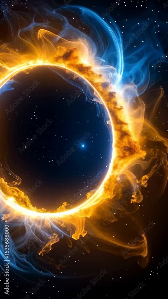 Poster celestial portal with ethereal energy flowing from the core into the surrounding starlit expanse, vi