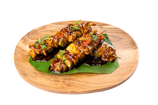 Japanese chicken skewers on a Transparent PNG Background