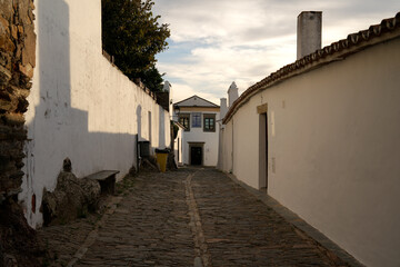 beautiful village of Monsaraz in Portugal Alentejo at the Guardiane River and the Alqueva Reservoir