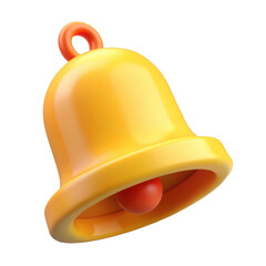 Fototapeta premium 3d render of yellow cartoon bell isolated on transparent background