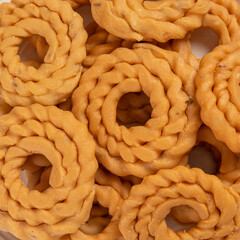 Traditional Indian Namkeen texture close-up macro picture