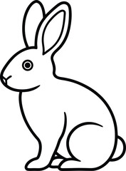 Fototapeta premium sitting bunny icon line art vector illustration on transparent background