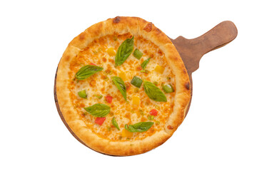 Authentic vegetarian pizza on a Transparent PNG Background
