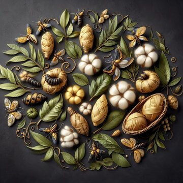 Wild silks are produced by silkworms that are not domesticated a