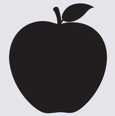 apple icon silhouette vector art illustration, vector illustration of an apple