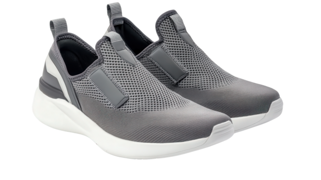Laceless slip-on walking sneakers, Transparent background, PNG file