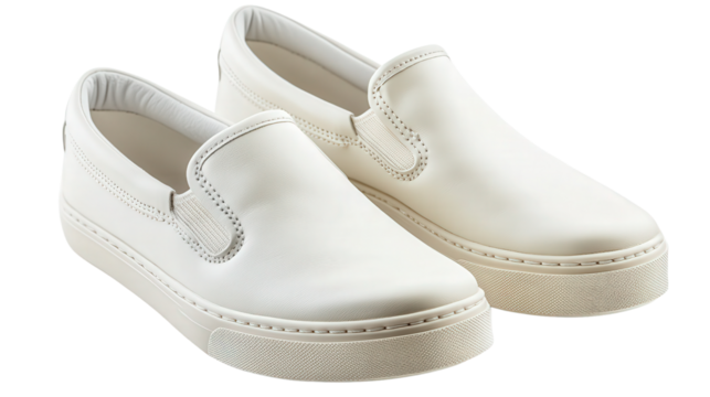 Laceless slip-on walking sneakers, Transparent background, PNG file - Powered by Adobe