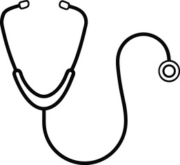 stethoscope icon line art vector illustration on transparent background