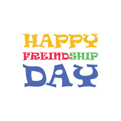  Happy Freindship Day flat icon with white background vector stock illustration