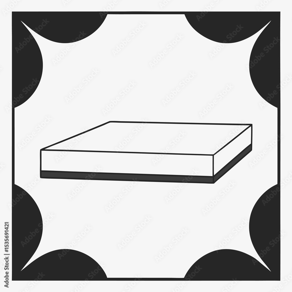 Aufkleber minimalist square box with decorative border isolated on white background simple design perfect for 