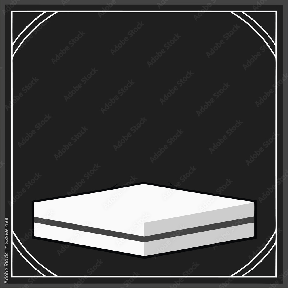 Aufkleber monochrome product display platform with decorative frame perfect for showcasing items in a minimali