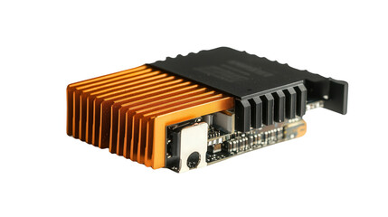 LED driver module with heatsink, Transparent background, PNG file