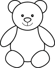 Fototapeta premium teddy bear icon line art vector illustration on transparent background