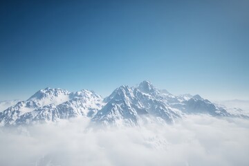 Obraz premium Snowy peaks above a sea of clouds