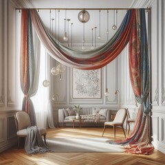 Scarf as a Room Divider Hang a long colorful scarf between two p