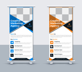 Business roll up banner design template, Vector Illustrator