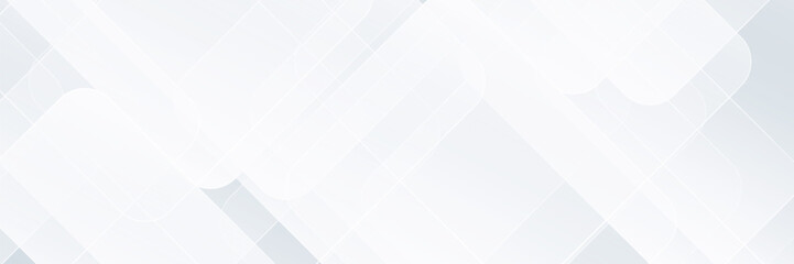 Fototapeta premium White abstract banner. Modern elegant white grey banner with creative design and shiny lines. Minimal vector line design. Simple texture graphic element.