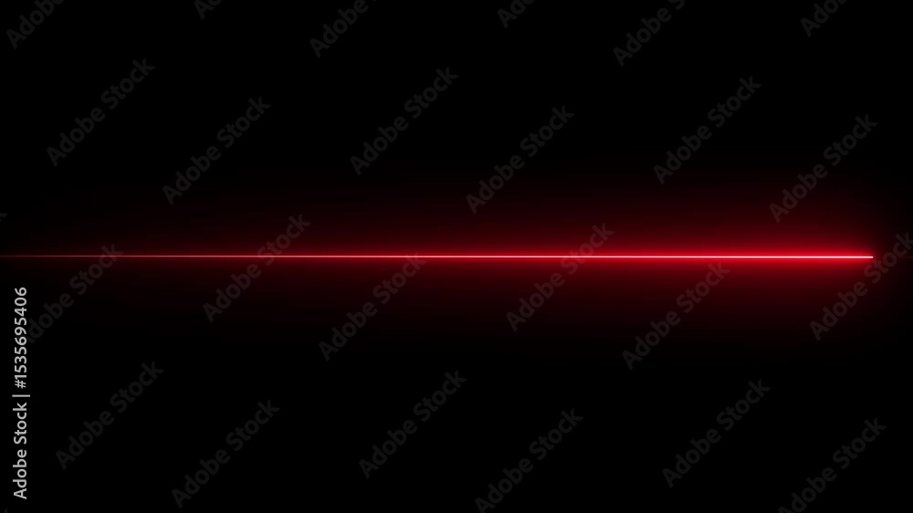 Poster horizontal neon line animation moving from right to left on black screen. straight neon laser line c