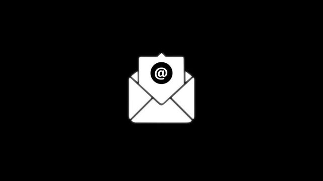 Question mark Email Animated icon with transparent background Simple filled line drawing. Editable stroke. Arial font used