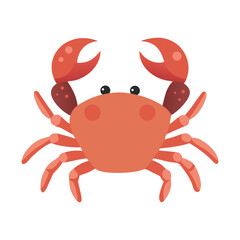 cartoon red crab isolated on white