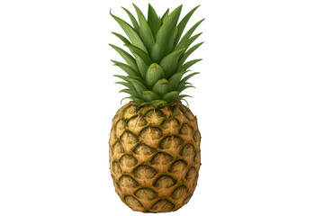 Fototapeta premium Realistic 3d-rendered ripe pineapple displaying vibrant green fronds against transparent background