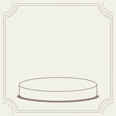 Elegant Empty Product Display Podium with Decorative Frame Perfect for Showcasing Cosmetics Jewelry or Small Items in a Minimalist Style