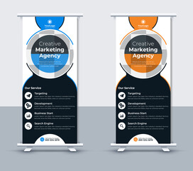 Business roll up banner design template, Vector Illustrator
