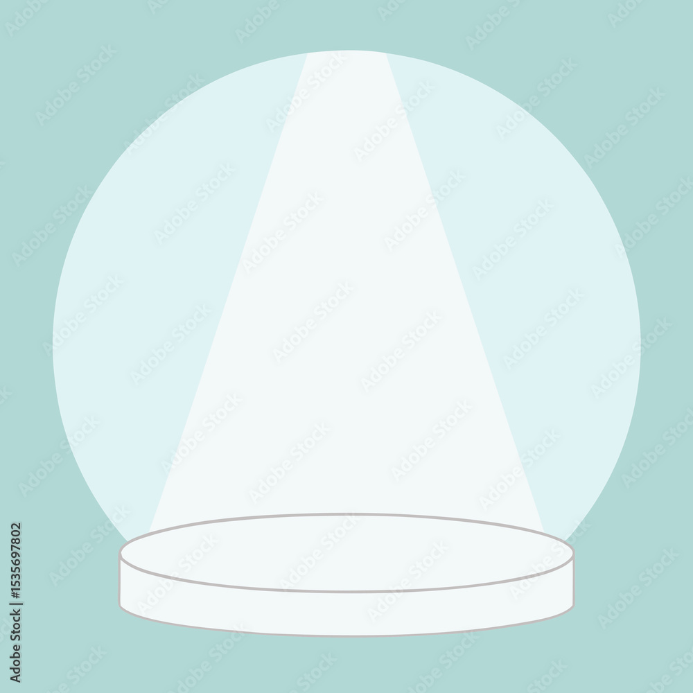 Poster minimalist product display podium with spotlight on soft blue background ideal for showcasing produc