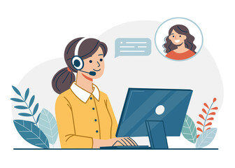 Woman Providing Excellent Customer Service via Online Chat