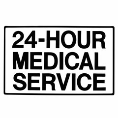 Obraz premium 24-hour medical service icon in bold black and white design