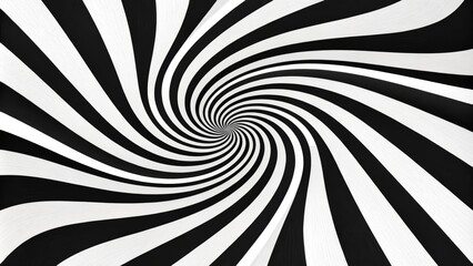 Black and White Swirling Spiral Abstract, Composition Radial Lines, Image High Contrast, Concept Vortex Illusion, Abstract Art, Optical Illusion Abstract art, Optical art