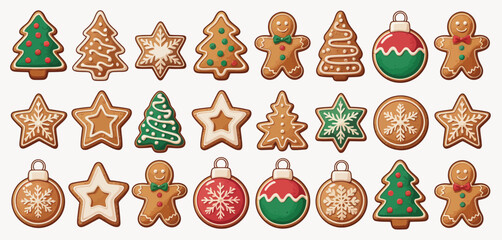Christmas gingerbread cookies collection