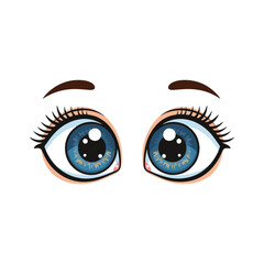 cartoon vector illustration of eyes