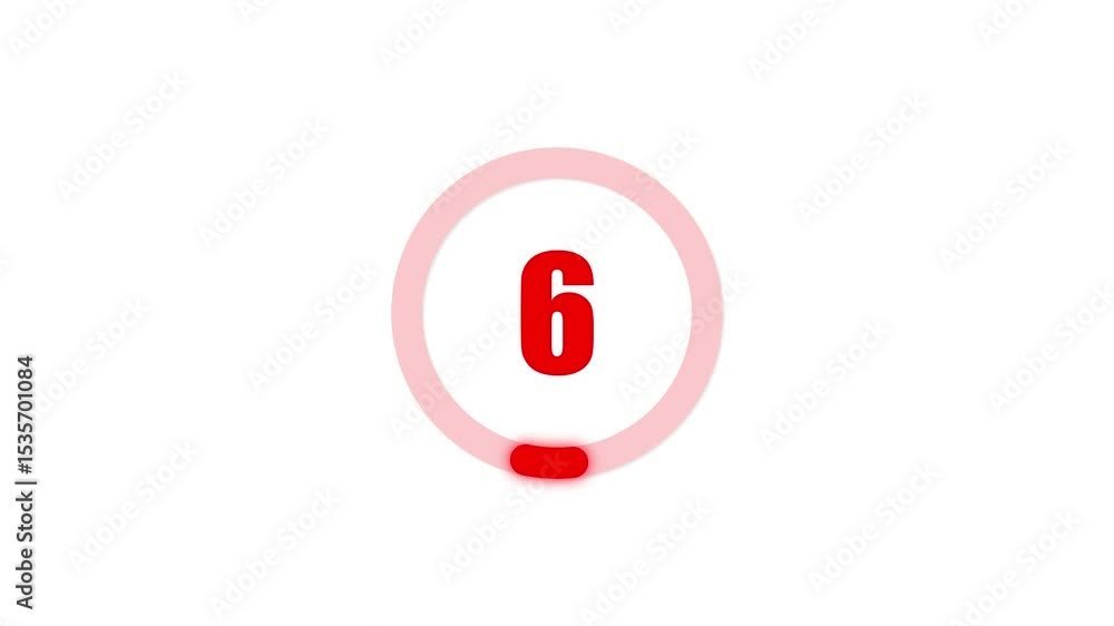 Poster animated countdown showing the number eight with a progress indicator on a white background.