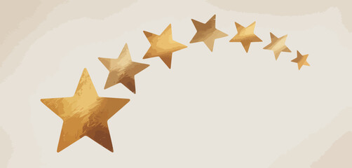 Golden stars trail design element background
