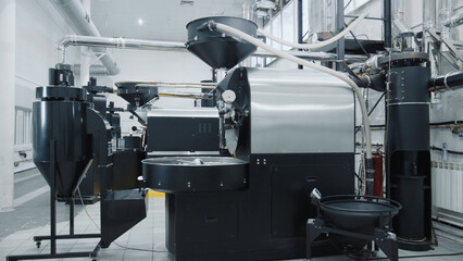 Coffee roasting machine processing aromatic coffee