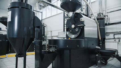 Coffee roasting machine processing aromatic coffee