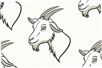 goat on white background
