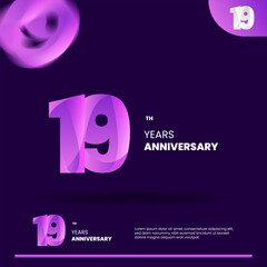 19th anniversary logo design