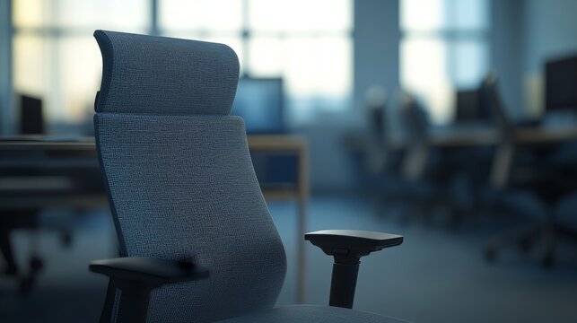 A personalized comfort experience is achieved with this modern office chair, which has a contoured backrest and adjustable seat height