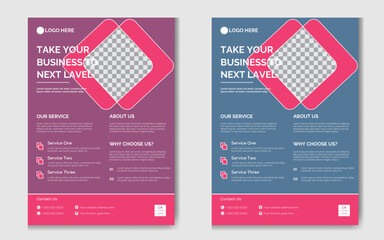 A Bundle of 2 Templates of Different colors a4 Size Creative Simple Modern Corporate Business Flyer Design. Simple Elegant and Unique Flyer Design. 