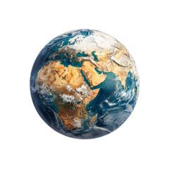 High resolution detailed realistic rendering of planet earth displaying continents oceans and clouds against a background perfect for illustrative purposes.